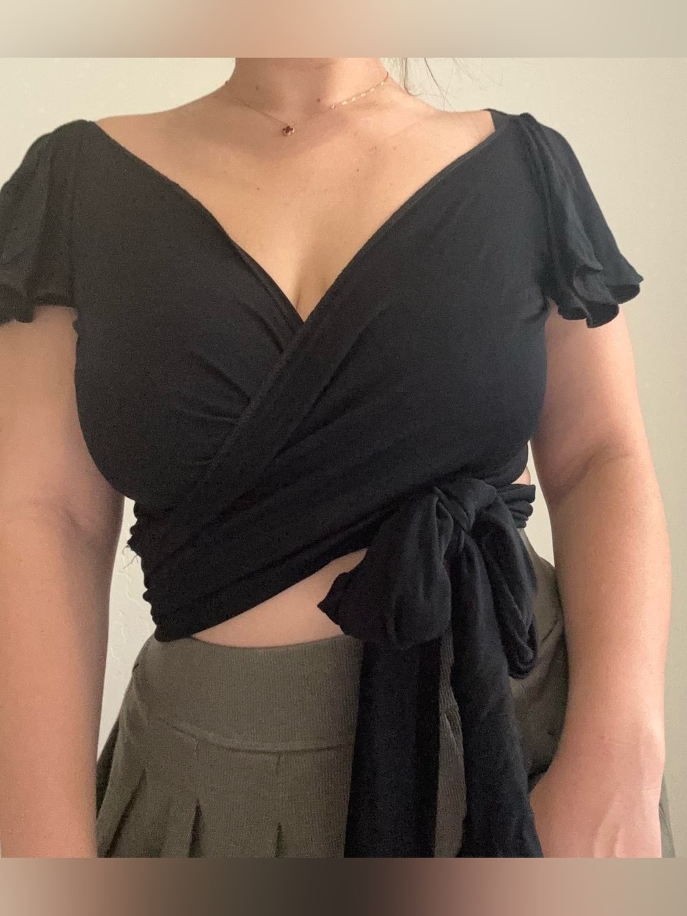 Moschino Black Wrap Crop Top